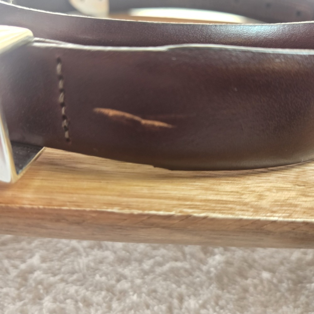 Brighton Leather Belt Sz 36 Brown Western Concho‎ Silver Buckle Boho Rodeo Flaw - Picture 10 of 16